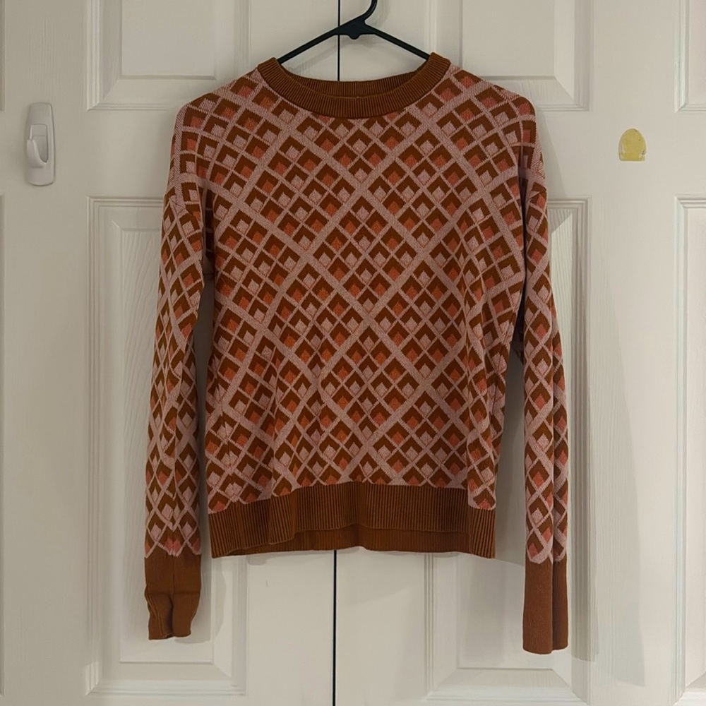 70s Style Geometric Sweater